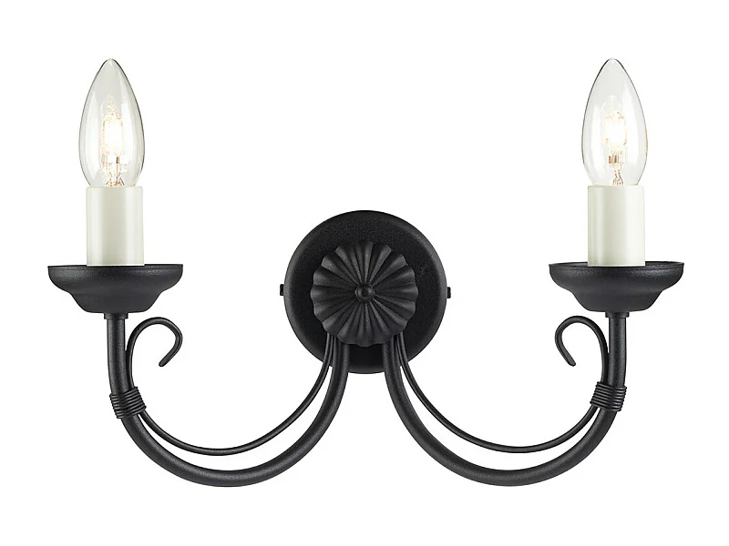 Elstead Chartwell 2 ljus inomhusljus vägglampa svart, E14