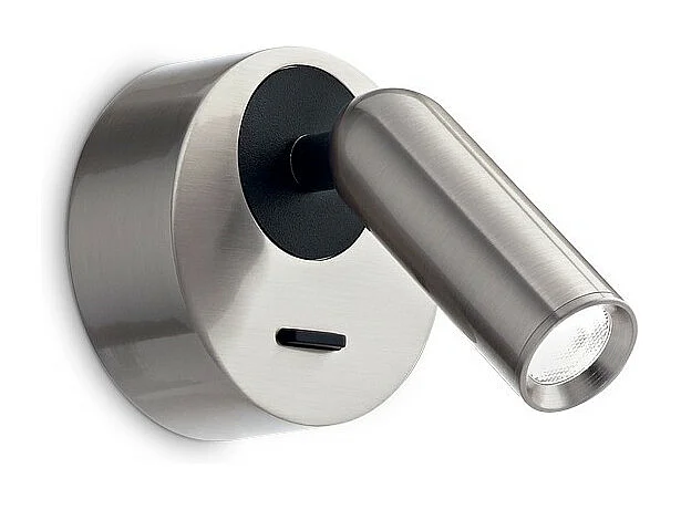 Luz de lectura redonda decorativa LED Níquel, 3000K 3.5W