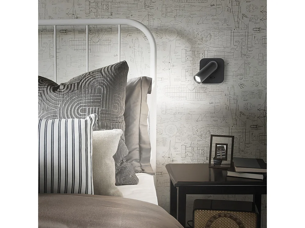 Lampada da lettura rotonda decorativa a LED in nichel, 3000K 3,5W