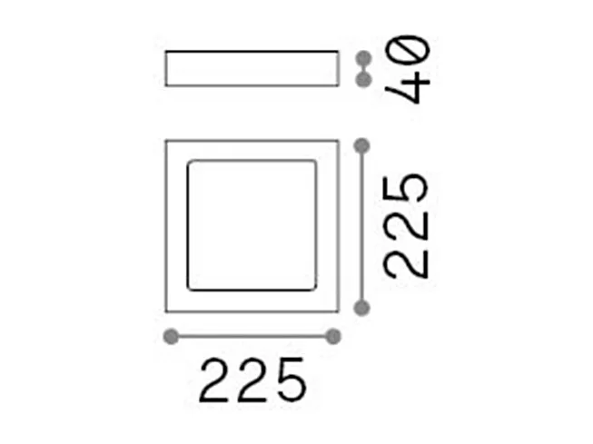 Ideal Lux Universal - LED 1 licht Indoor Square Medium Flush licht Weiß