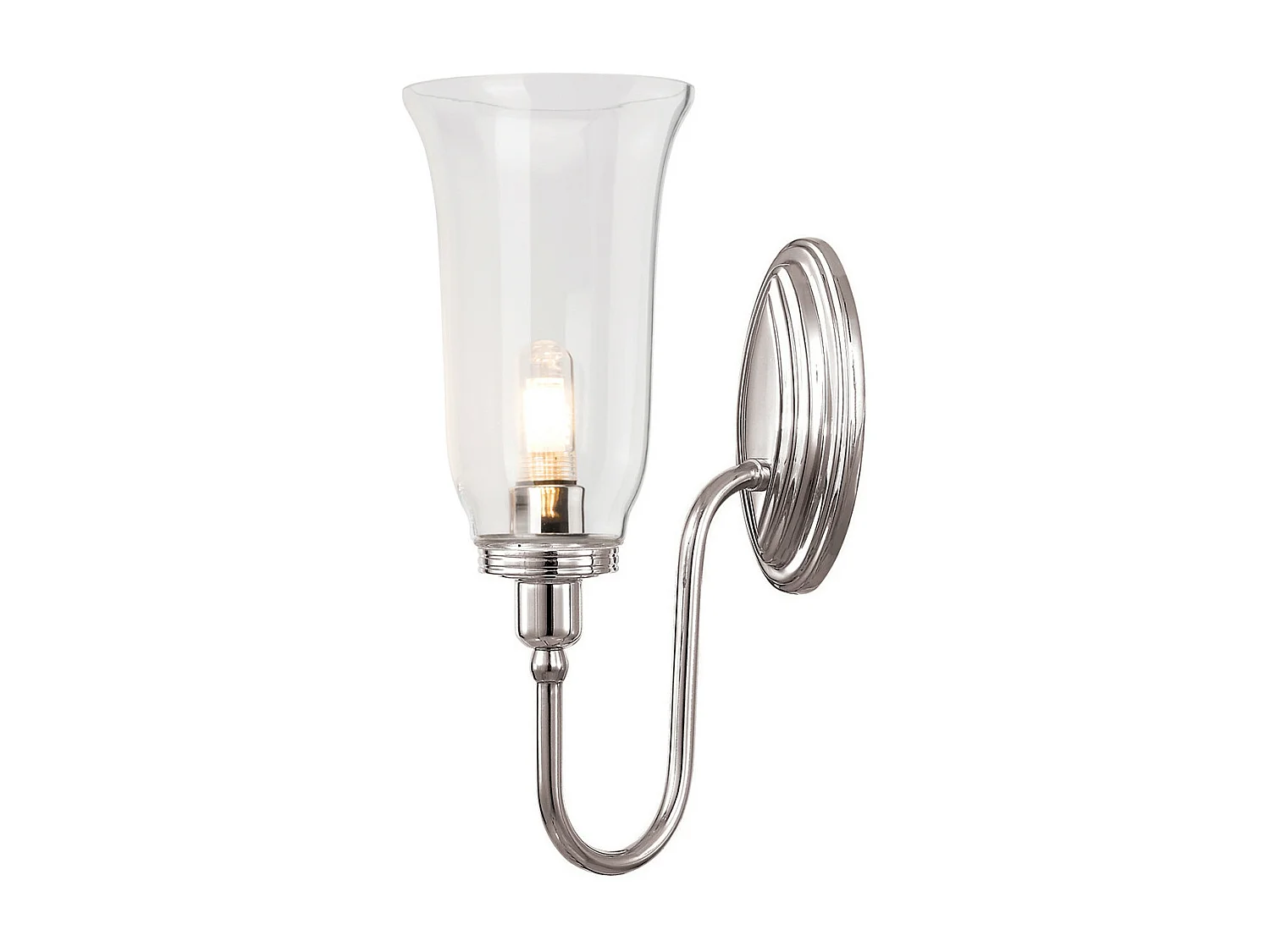 Elstead Blake 1 ljus badrumsvägglampa polerad nickel IP44, G9