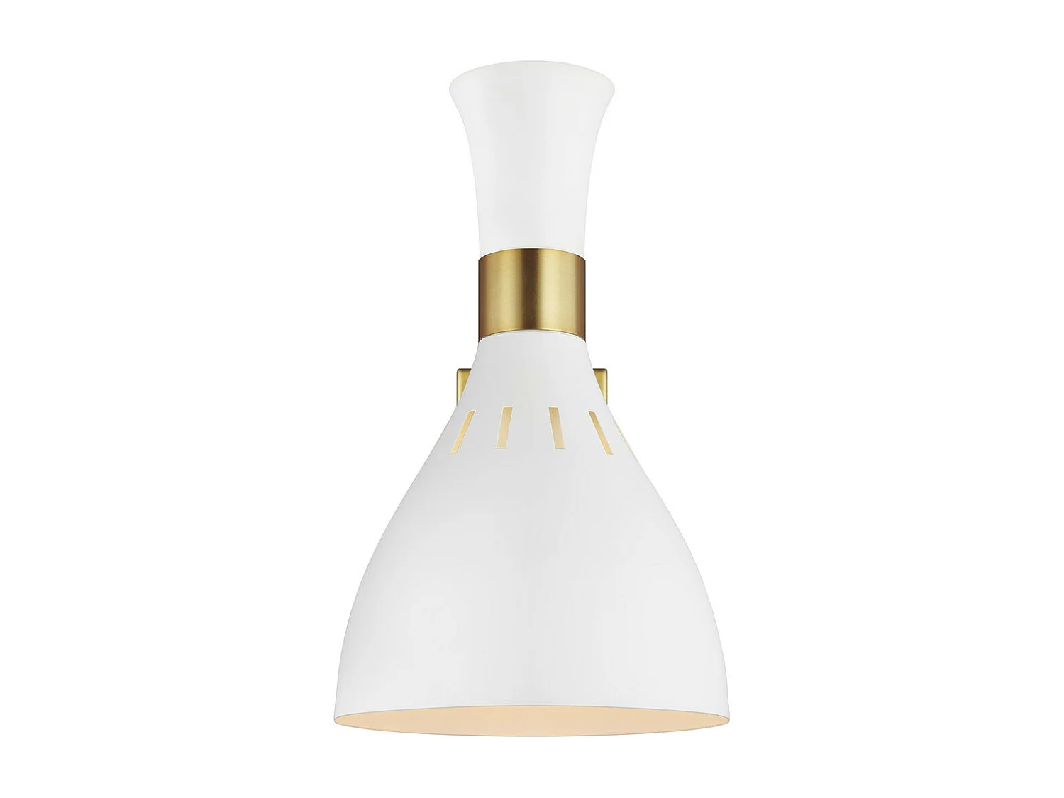 Applique Elstead Joan 1 luce, bianco opaco, ottone brunito, attacco E27