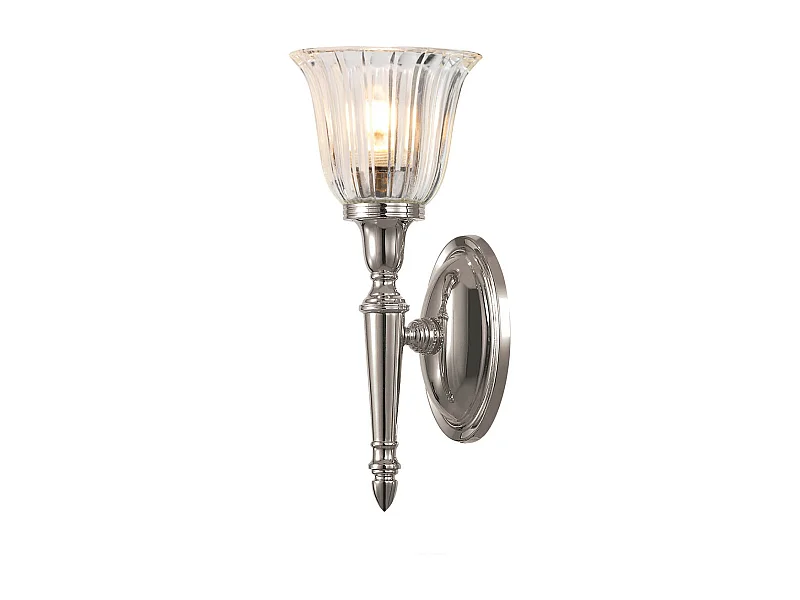 Elstead Dryden 1 ljus badrumsvägglampa polerad nickel IP44, G9