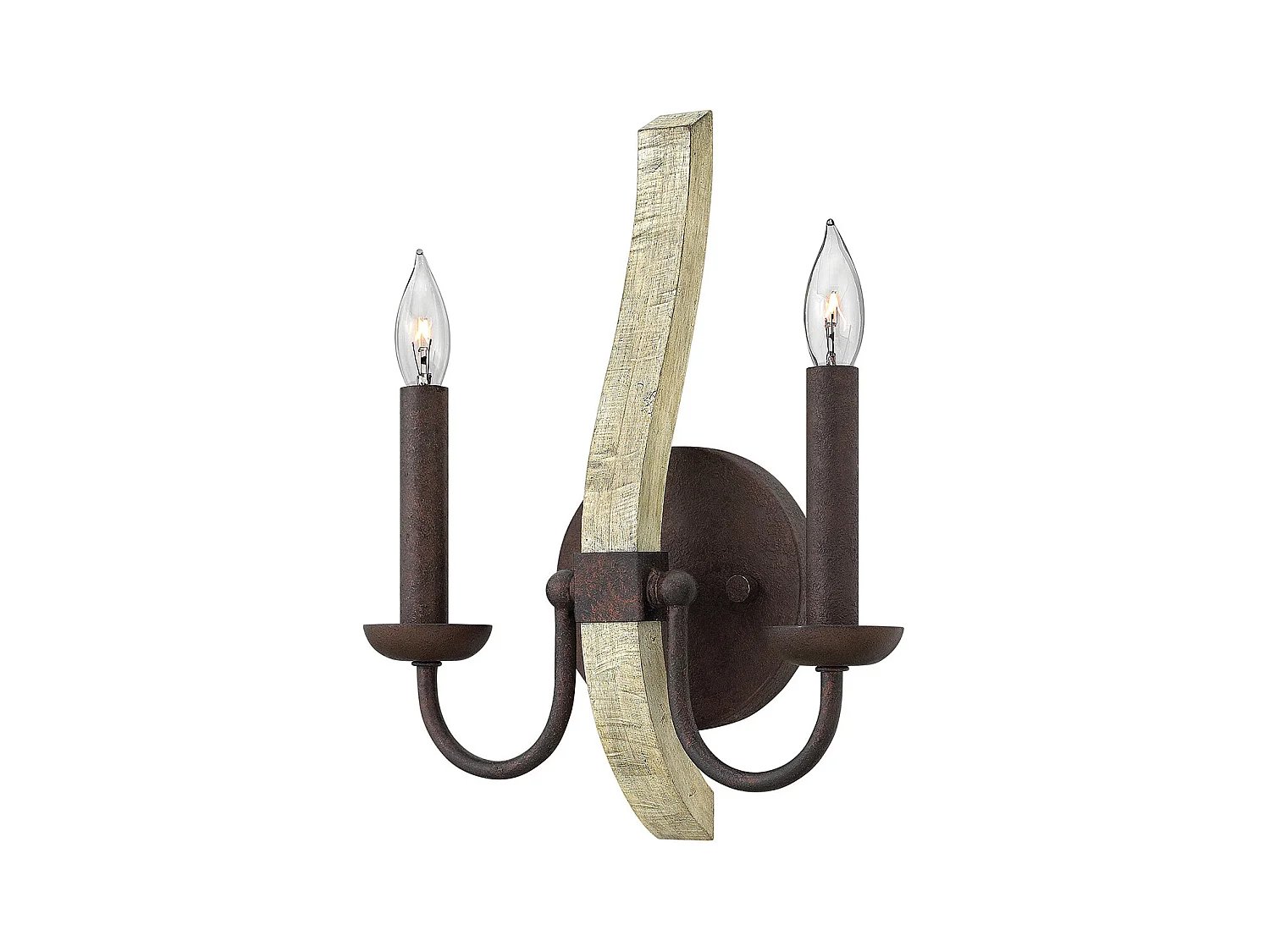 Elstead Middlefield Applique murale d'intérieur à 2 ampoules, fer rouille, E14