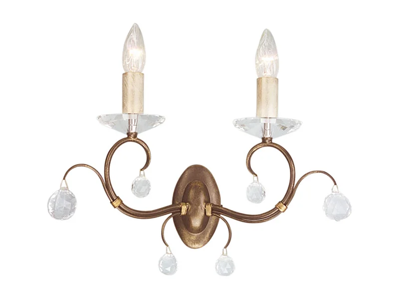 Elstead Lunetta - Applique da parete a candela a 2 luci per interni bronzo patinato, attacco E14