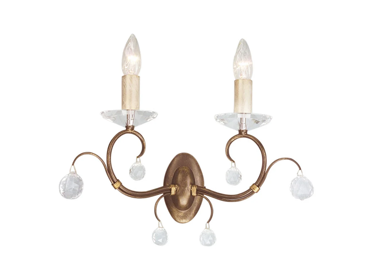 Elstead Lunetta - 2 Licht Innenkerze Wandleuchte Bronze Patina, E14