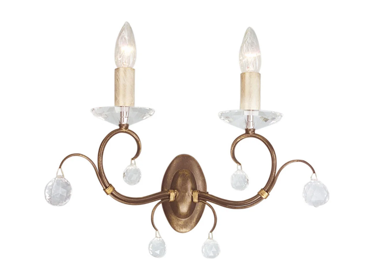 Elstead Lunetta - 2 Licht Innenkerze Wandleuchte Bronze Patina, E14