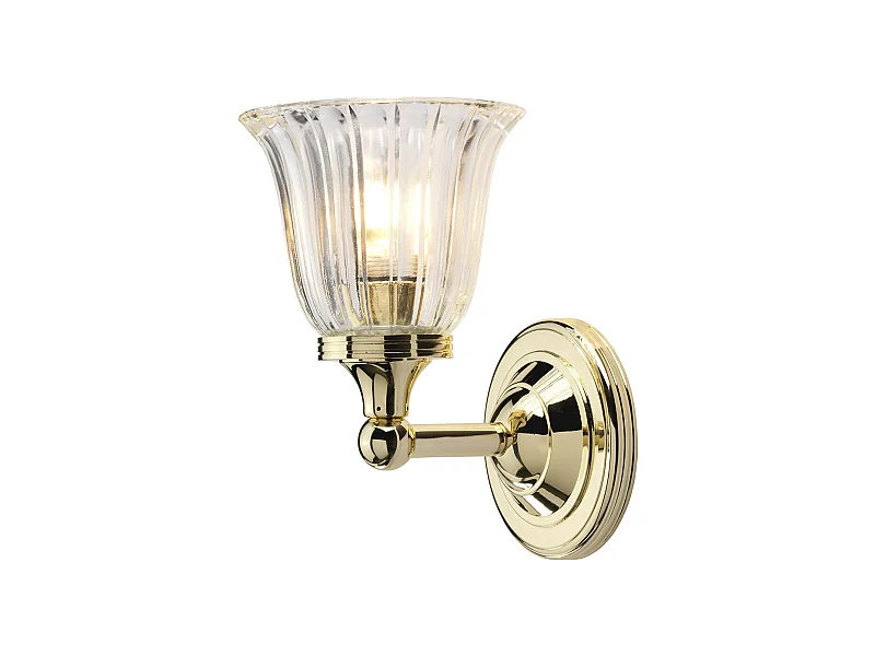 Elstead Austen - 1 applique da parete per bagno in ottone lucido IP44, G9