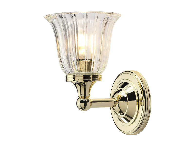 Elstead Austen - 1 Licht Badezimmer Wandleuchte aus poliertem Messing IP44, G9