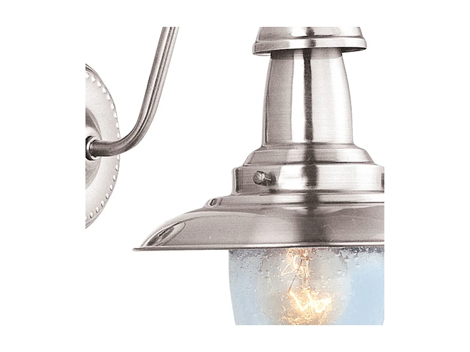 Searchlight Fisherman 1 Ljus Vgglampa Satin Silver med Seeded Glass Skrm, E27
