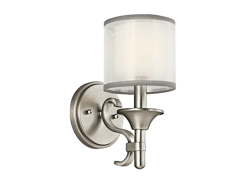 Elstead Lacey 1 ljus vägglampa, antiktenn, E14