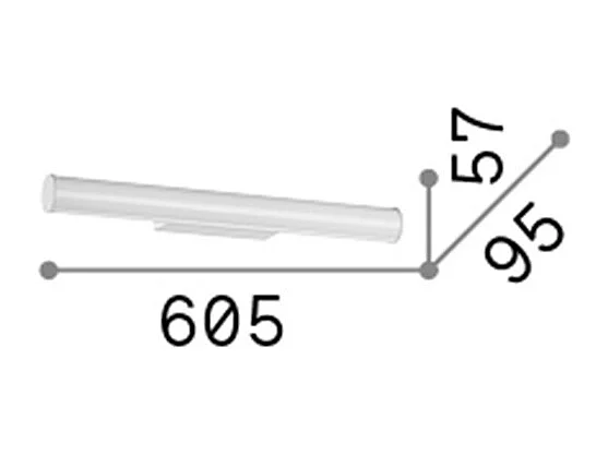 Ideal Lux PRETTY Applique Murale LED Intégrée 60cm Blanc, 3000K, IP54, Non Dimmable