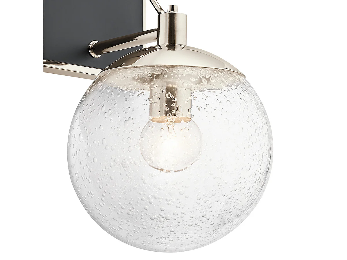 Lámpara de pared contemporánea en acero niquelado pulido y cristal 1 luz E27 Marilyn