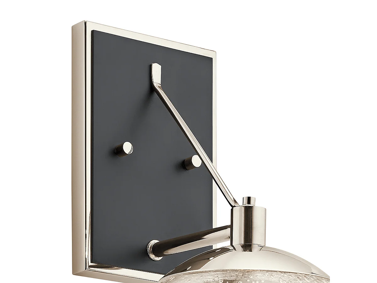 Lámpara de pared contemporánea en acero niquelado pulido y cristal 1 luz E27 Marilyn