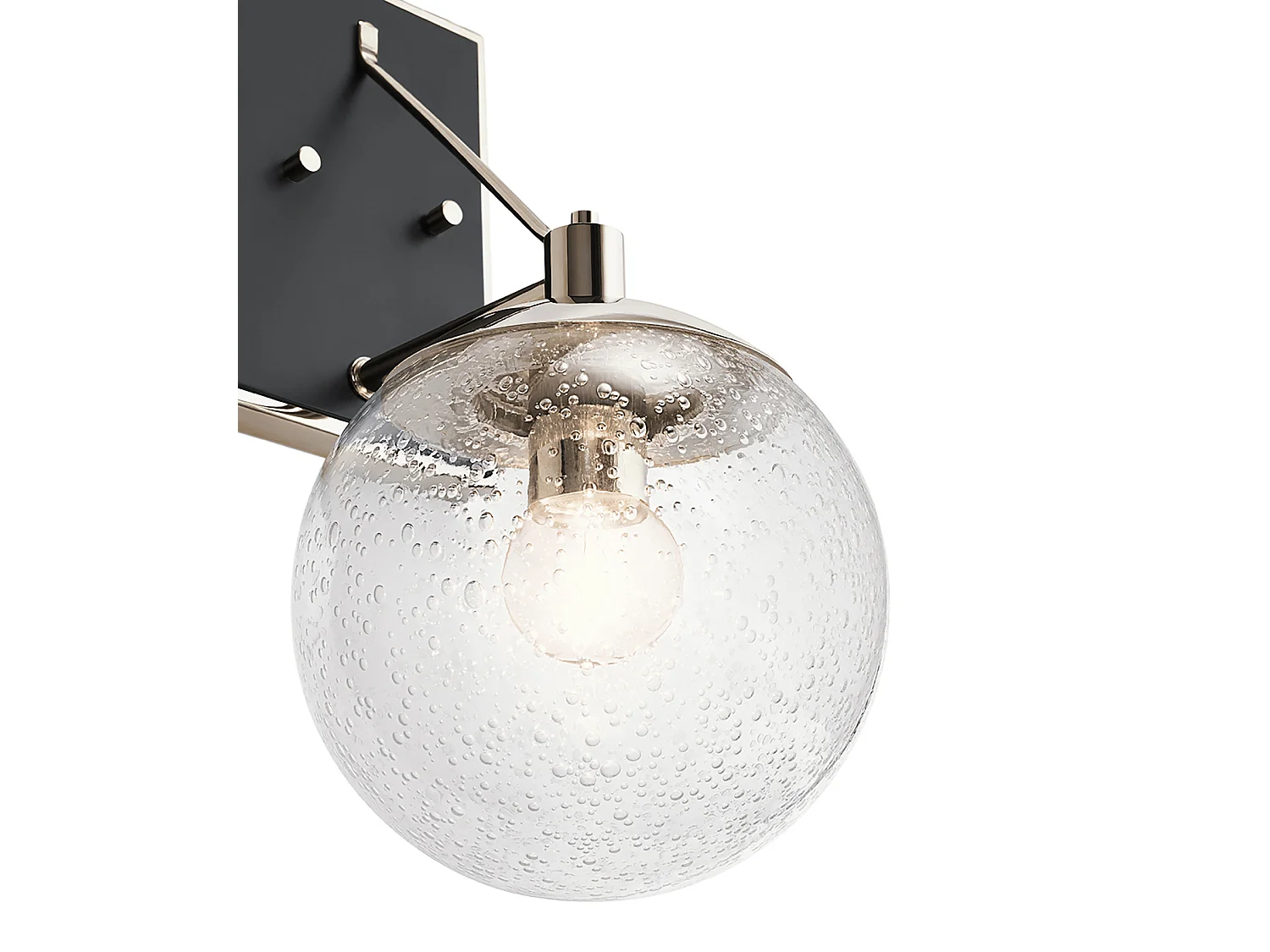 Lámpara de pared contemporánea en acero niquelado pulido y cristal 1 luz E27 Marilyn