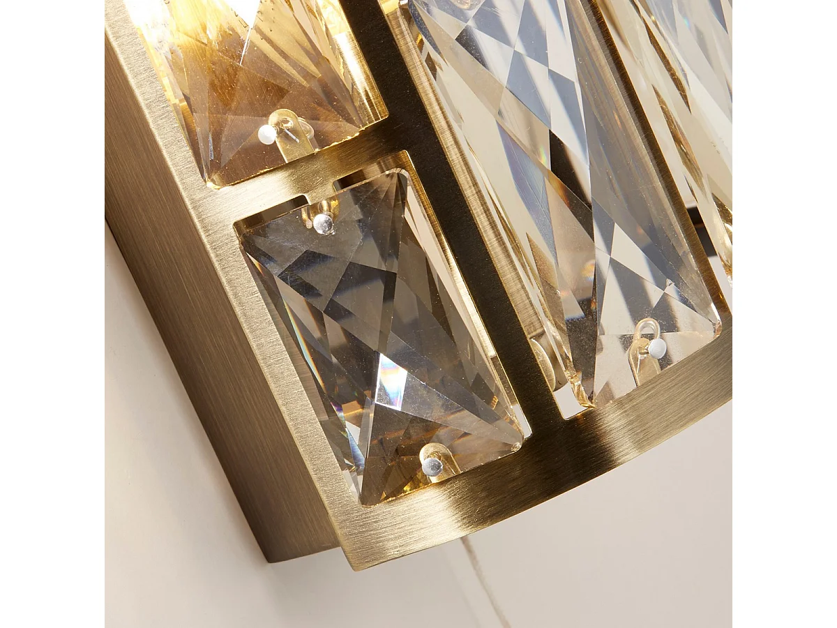 Searchlight Bijou Lampada da parete a 2 luci in ottone anticato, bicchiere di champagne