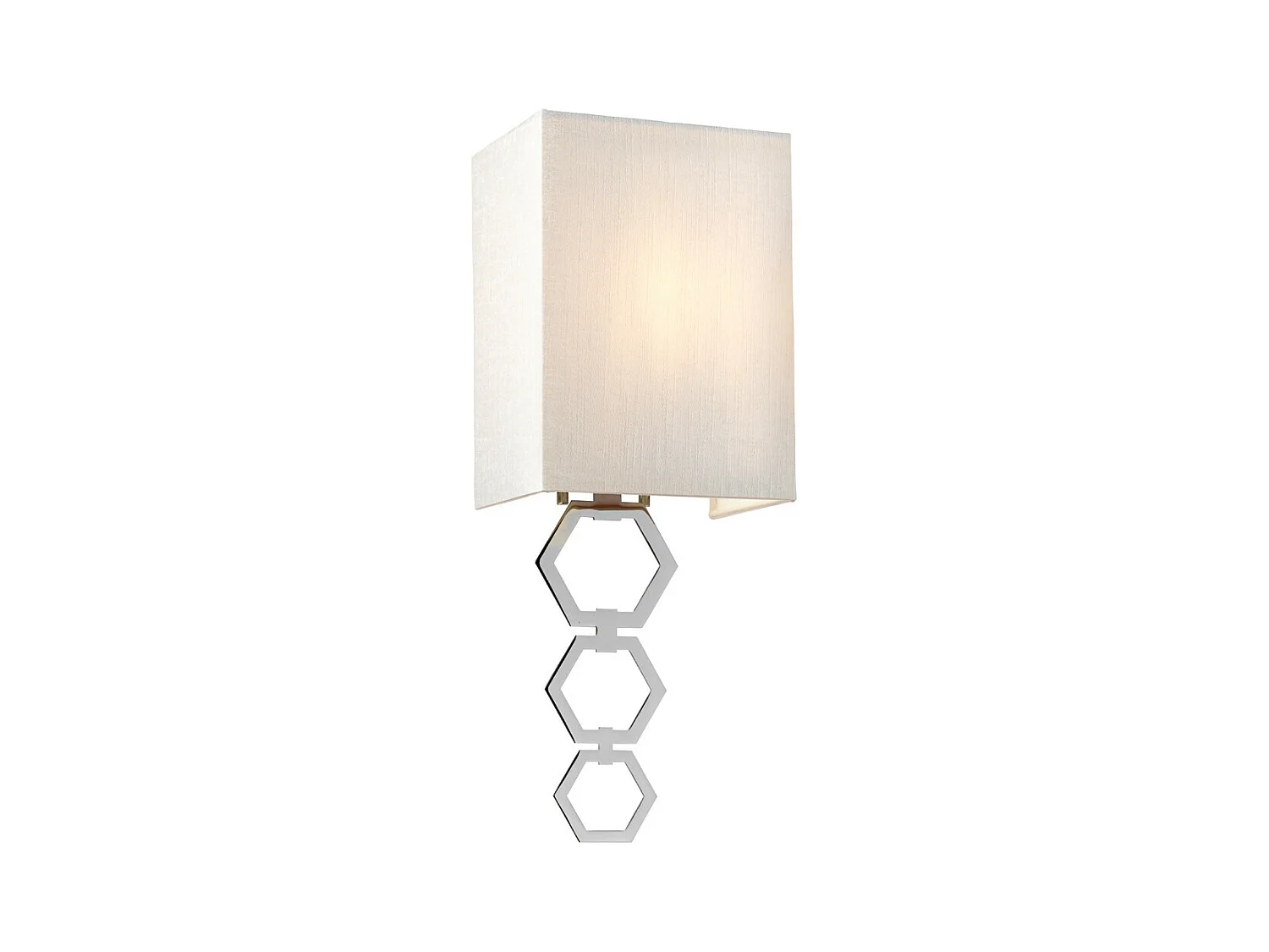 Applique Ria Small 1 Luce, Cromo Lucido, Paralume In Simil Seta Avorio