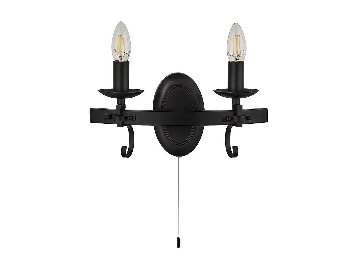 Searchlicht CARTWHEEL - 2 licht Candle Wandleuchte - Schwarz