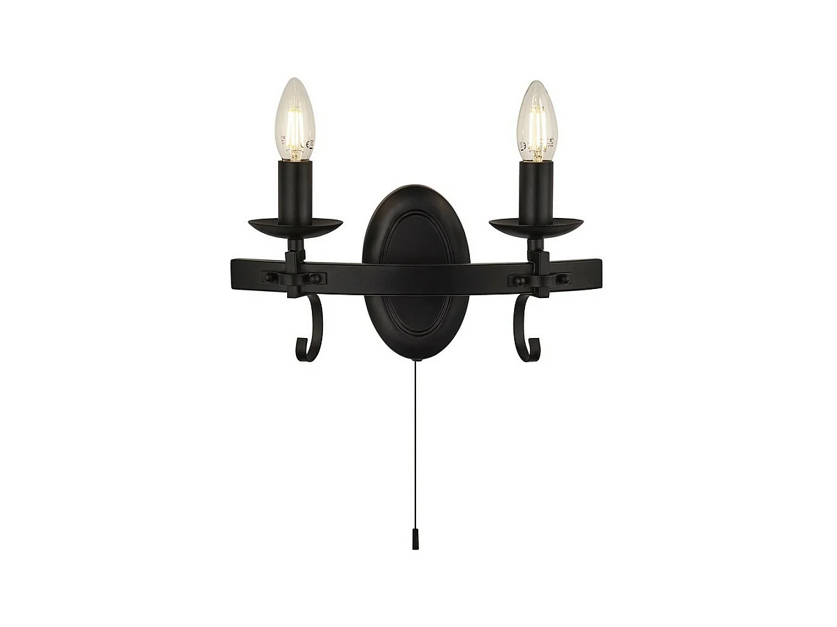 Searchlicht CARTWHEEL - 2 licht Candle Wandleuchte - Schwarz