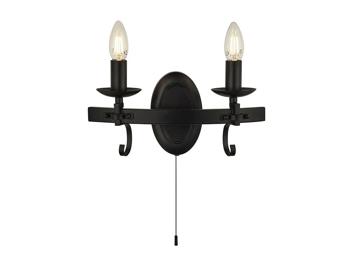 Searchlicht CARTWHEEL - 2 licht Candle Wandleuchte - Schwarz