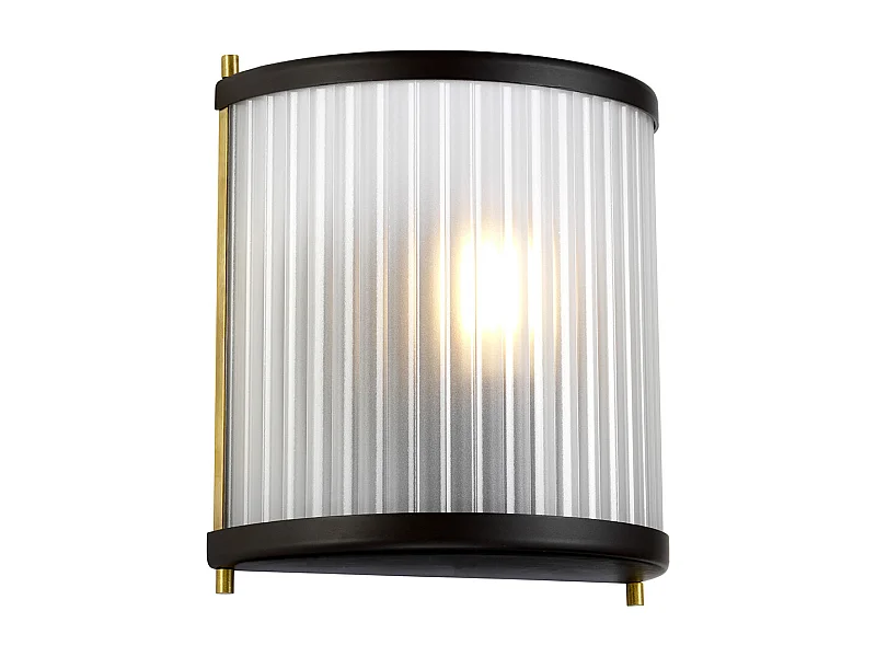 Corona Flush 1 licht Wandleuchte, Museumsbronze, Milchglas