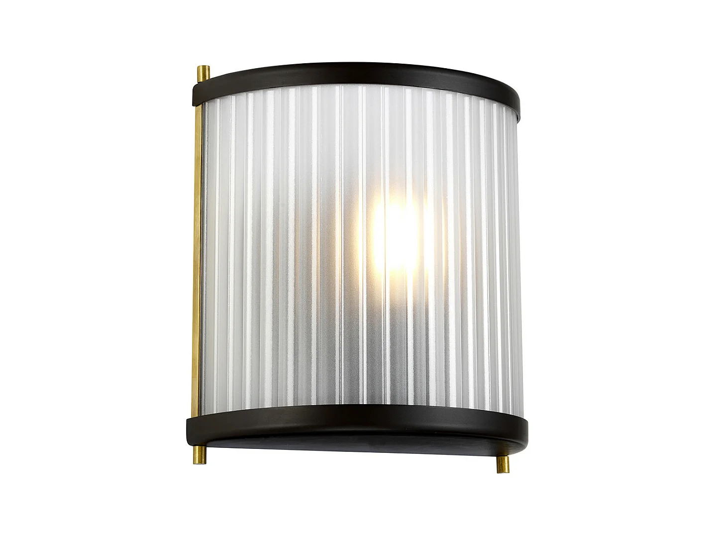 Applique a 1 luce Corona Flush, bronzo museale, vetro satinato