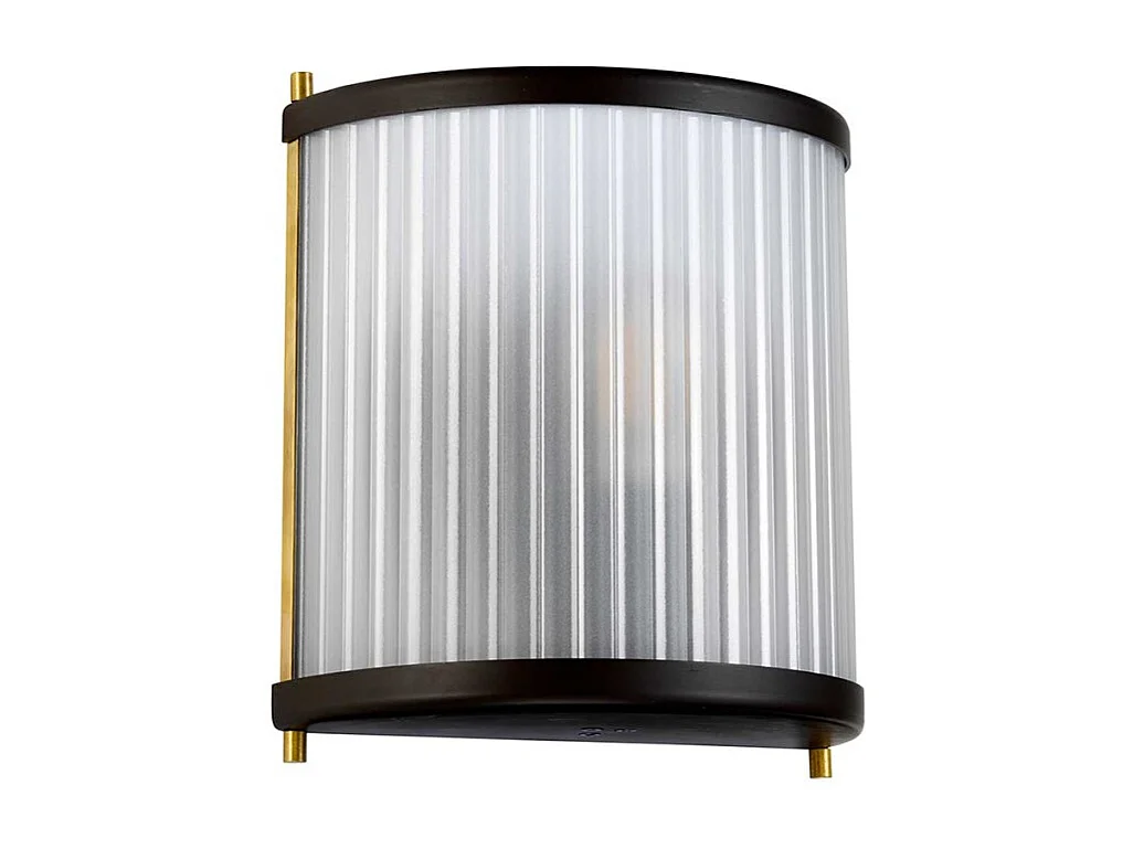 Applique a 1 luce Corona Flush, bronzo museale, vetro satinato