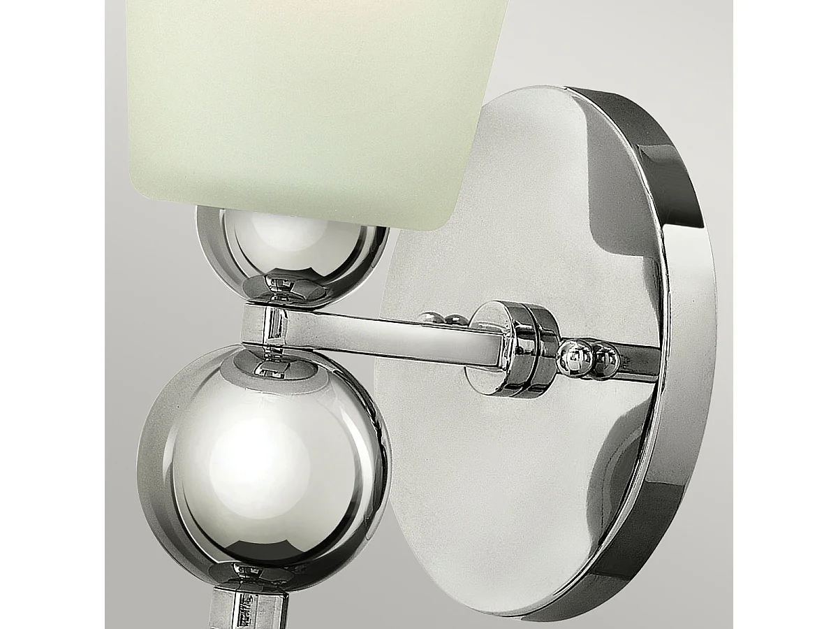 Elstead Zelda 1 ljus väggljus skärm av polerat nickelglas, E27