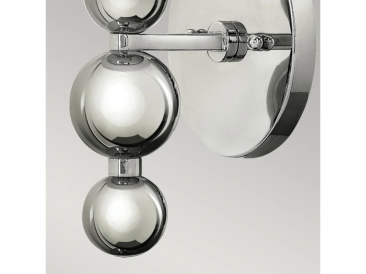 Elstead Zelda 1 ljus väggljus skärm av polerat nickelglas, E27