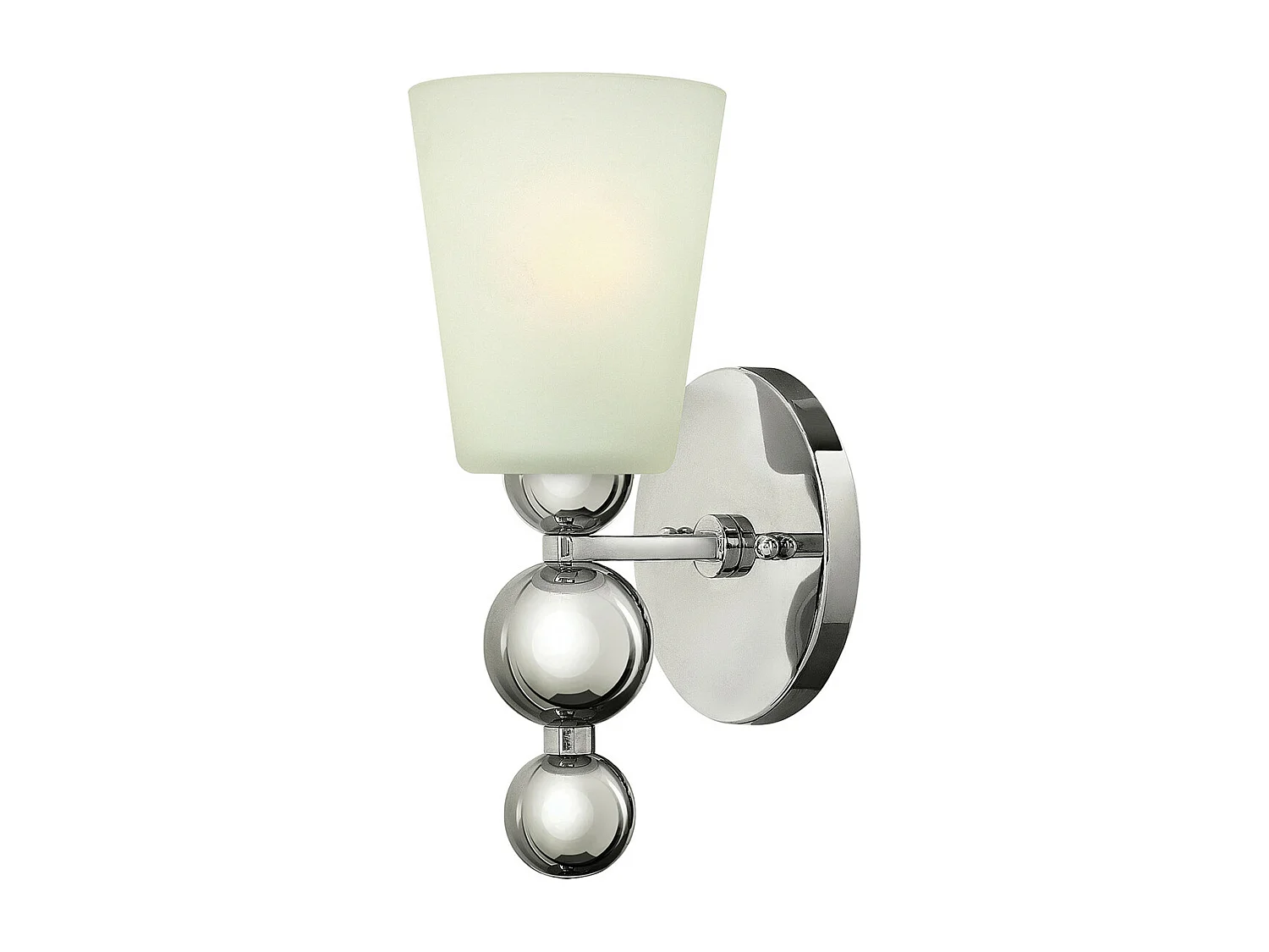 Elstead Zelda - 1 Licht Wandleuchte aus poliertem Nickelglas, E27