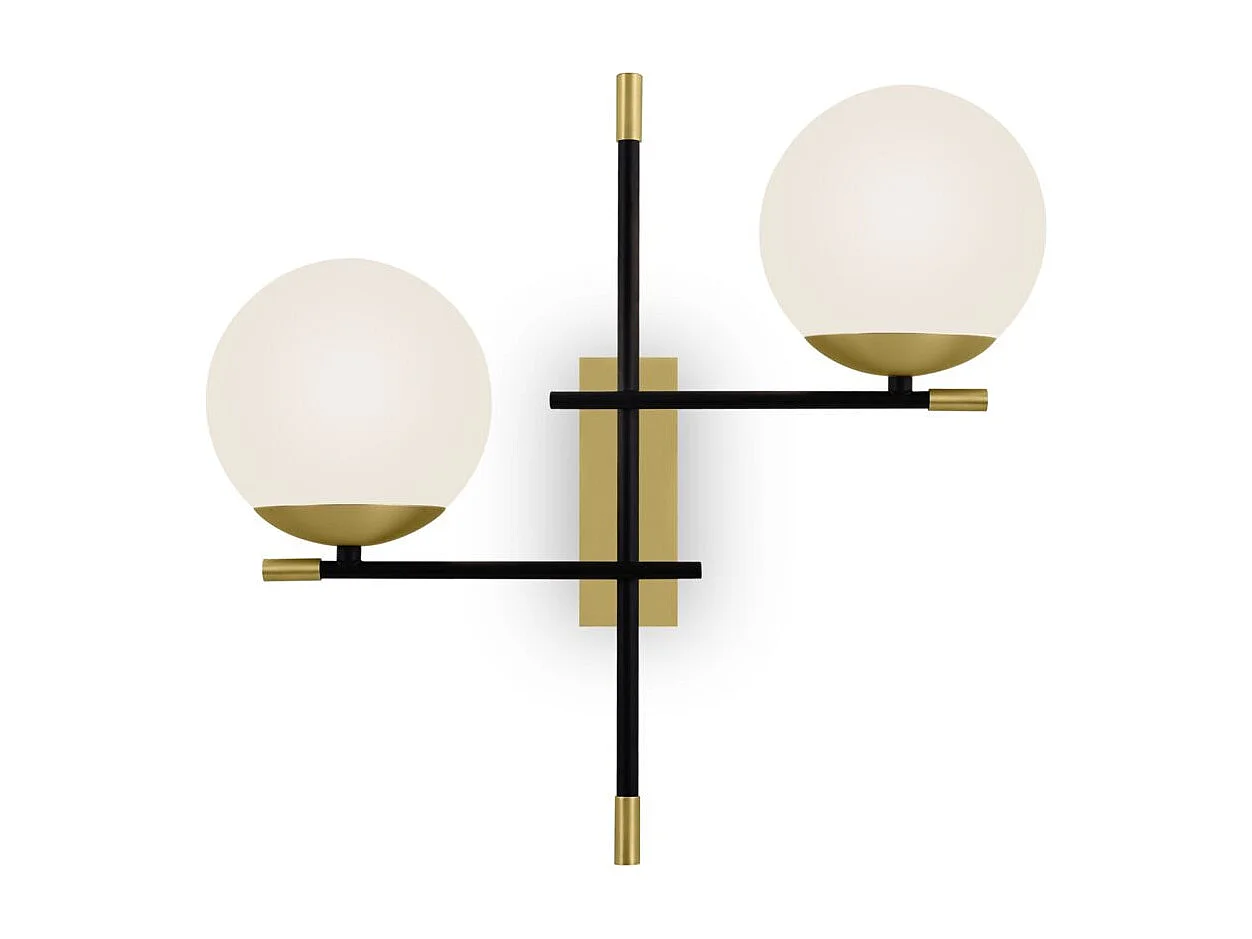 Maytoni Nostalgia Lámpara de pared Modern Nostalgia 2 Light Matt Gold Pantalla de vidrio