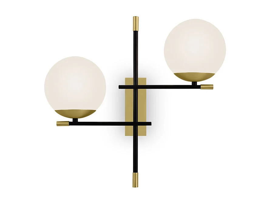 Maytoni Nostalgia Lámpara de pared Modern Nostalgia 2 Light Matt Gold Pantalla de vidrio