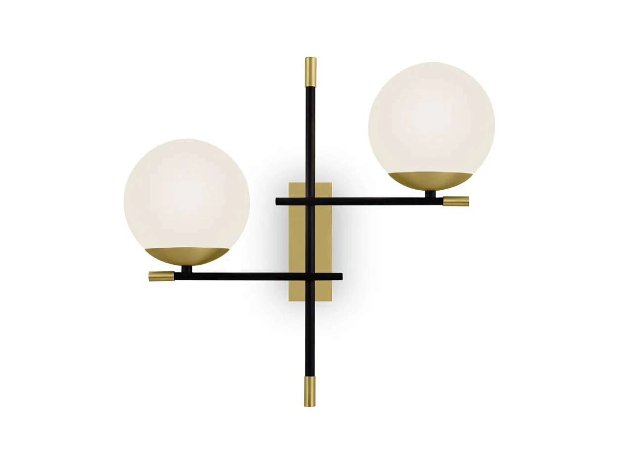 Maytoni Nostalgia Modern Nostalgia 2 licht Matt Gold Wandleuchte Glasschirm