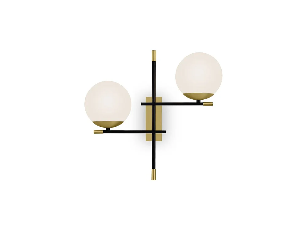Maytoni Nostalgia Lámpara de pared Modern Nostalgia 2 Light Matt Gold Pantalla de vidrio
