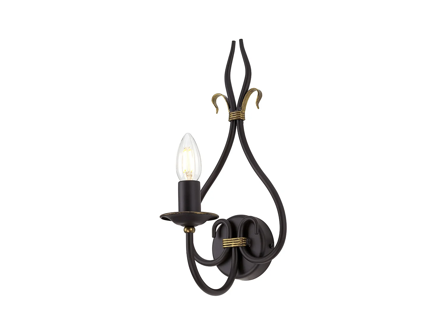 Elstead Windermere - 1 Licht Innenkerze Wandleuchte Gold, Rost, E14