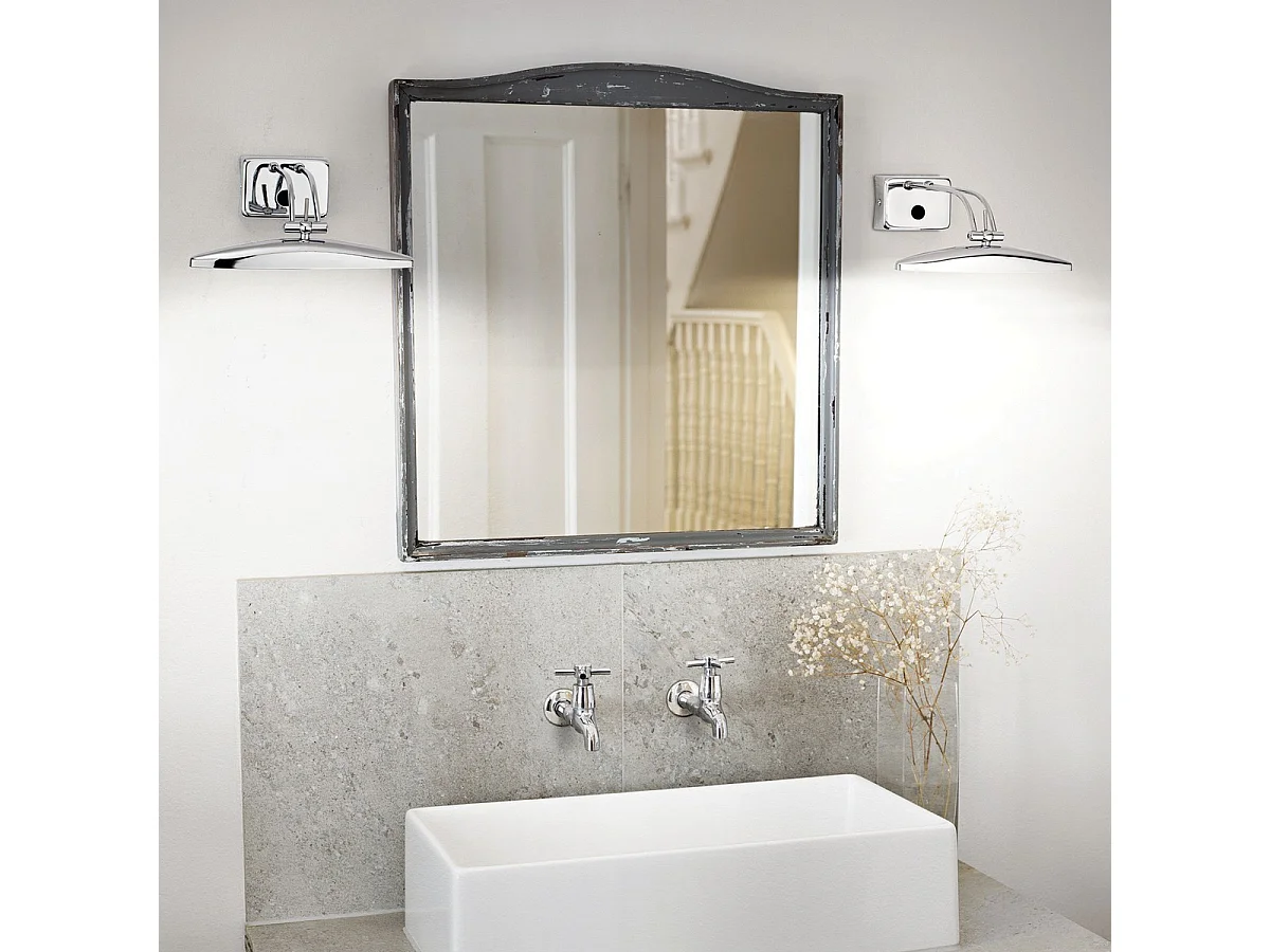 Ideal Lux Mirror-20 Applique murale miroir d'intérieur à 2 ampoules Chrome, G9