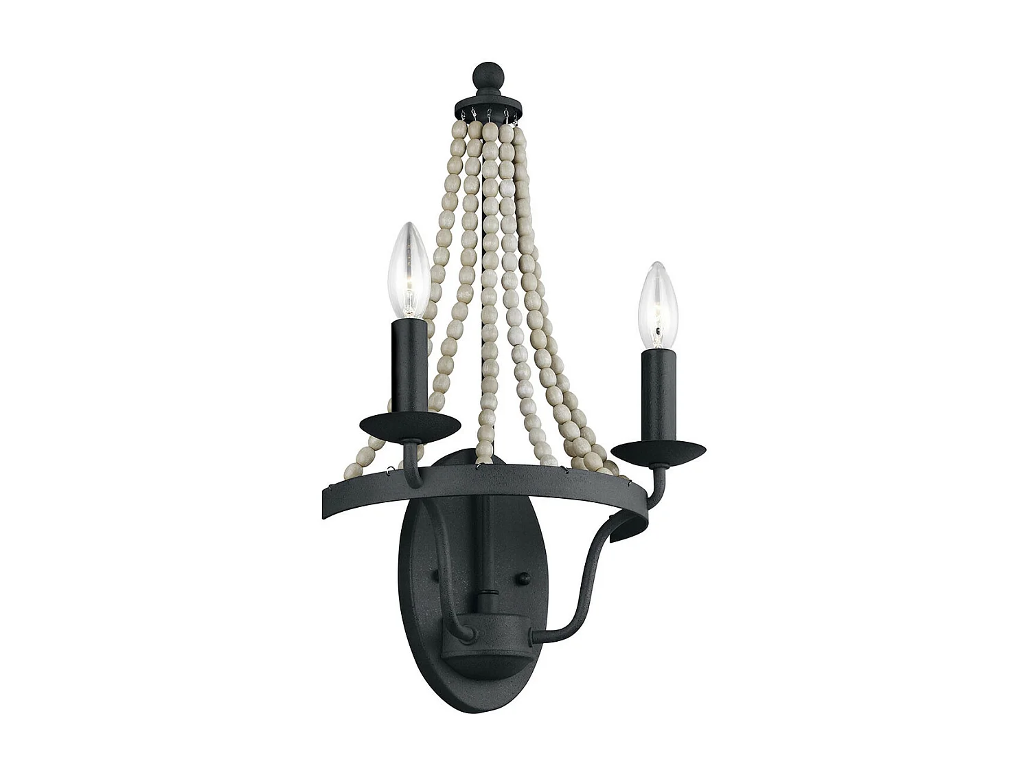 Elstead Feiss Nori Kerzenwandlampe Dunkel verwittertes Zink mit Treibholzgrau