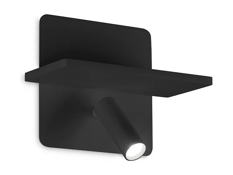 Ideal Lux PIANO Lampada da lettura a LED a 2 luci nera, interruttore integrato, 3000K, non dimmerabile