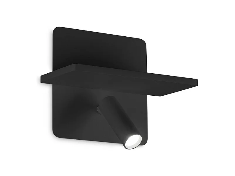 Ideal Lux PIANO Lampada da lettura a LED a 2 luci nera, interruttore integrato, 3000K, non dimmerabile
