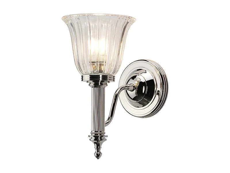 Elstead Carroll 1 ljus badrumsvägglampa polerad nickel IP44, G9