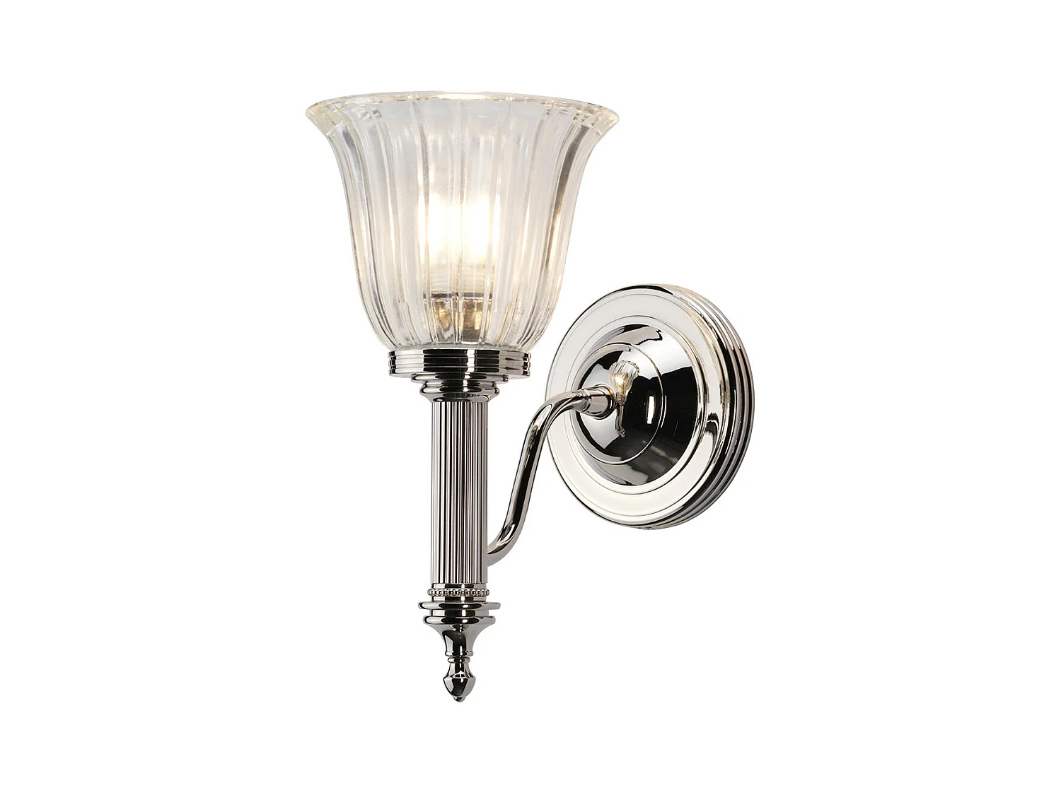 Elstead Carroll Applique murale à 1 lumière pour salle de bain, nickel poli IP44, G9
