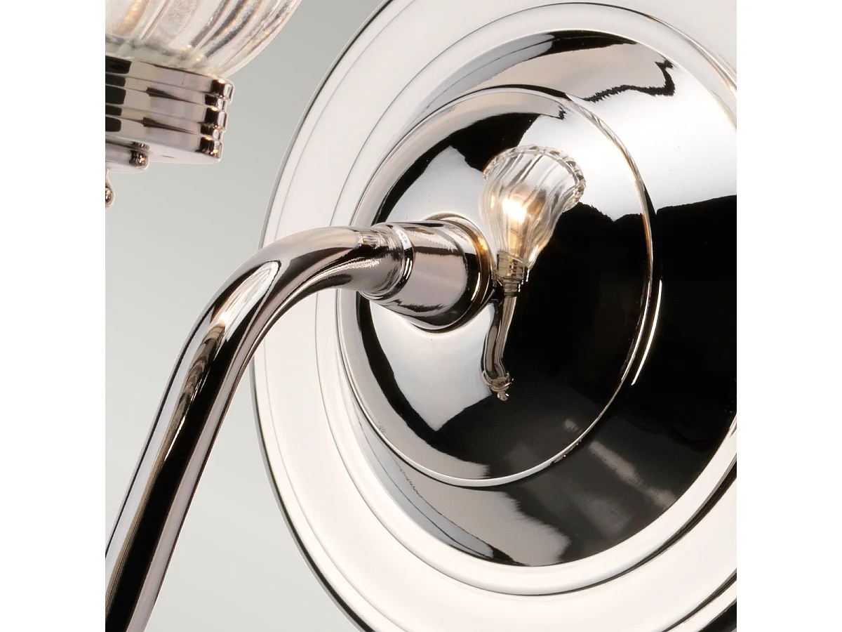 Elstead Carroll - 1 applique da parete per bagno chiaro nichel lucido IP44, G9