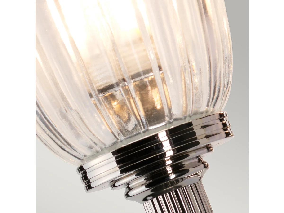 Elstead Carroll - 1 applique da parete per bagno chiaro nichel lucido IP44, G9