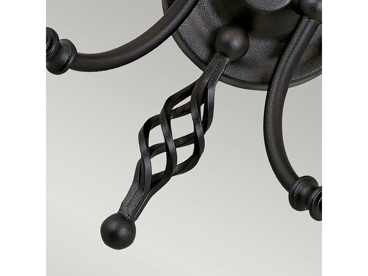 Elstead Artisan - Lampada da parete a candela per interni a 2 luci nera, E14