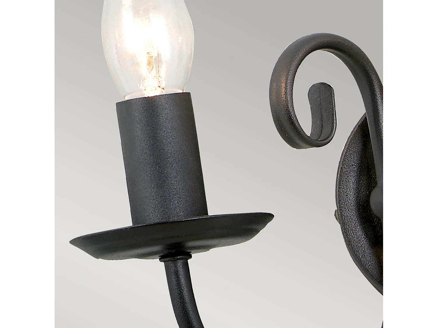 Elstead Artisan - Lampada da parete a candela per interni a 2 luci nera, E14