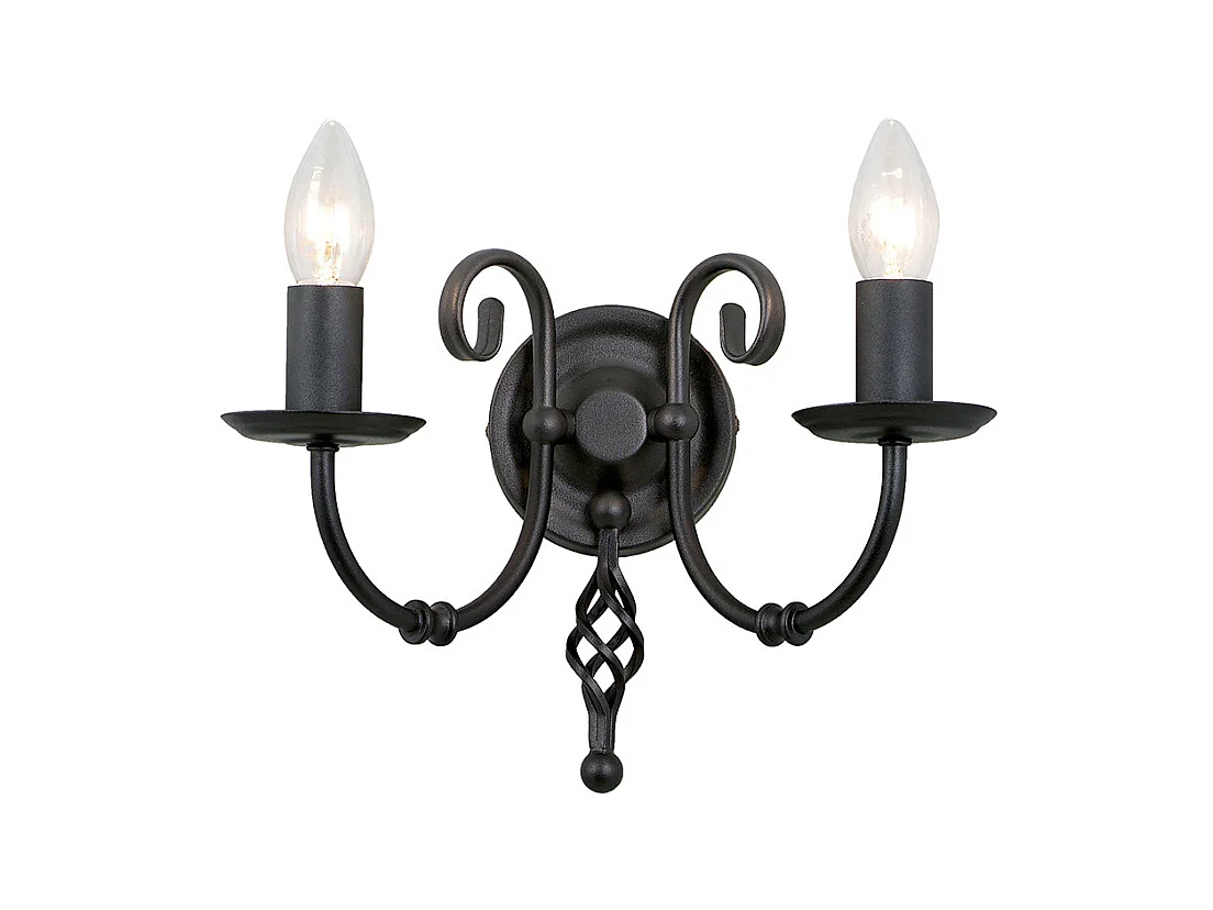 Elstead Artisan - 2 licht Indoor Candle Wandleuchte Schwarz, E14