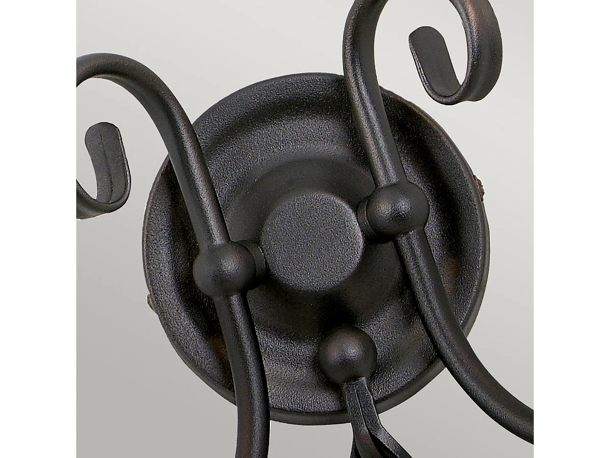 Elstead Artisan - Lampada da parete a candela per interni a 2 luci nera, E14