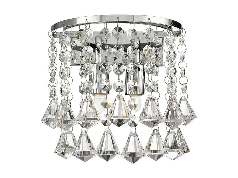 Searchlicht Hanna - Innenwand 2 licht Chrome mit Kristallen, G9