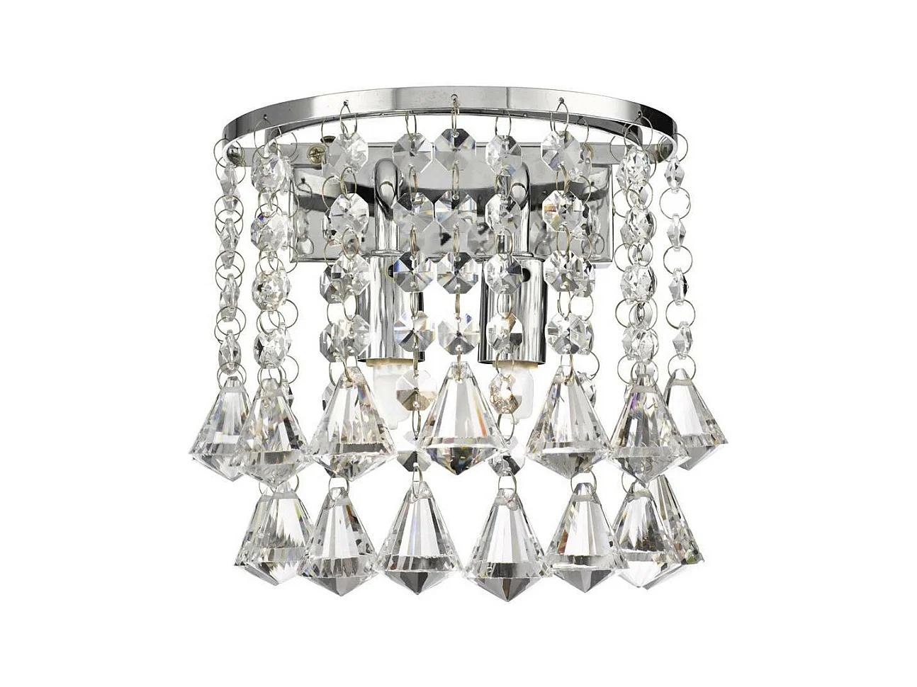 Searchlicht Hanna - Innenwand 2 licht Chrome mit Kristallen, G9