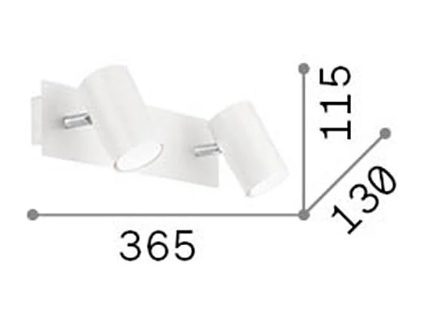 Ideal Lux Spot - Aplique de pared 2 luces Negro